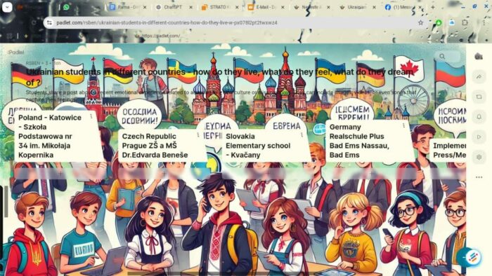 Screenshot der Website mit Infos über den Schulalltag Ukrainischer Studenten